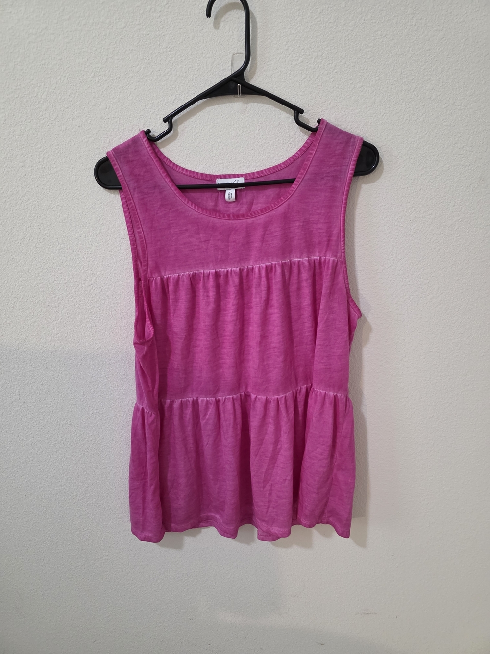 Olivia Sky Hot Pink Tiered Sleeveless Tank